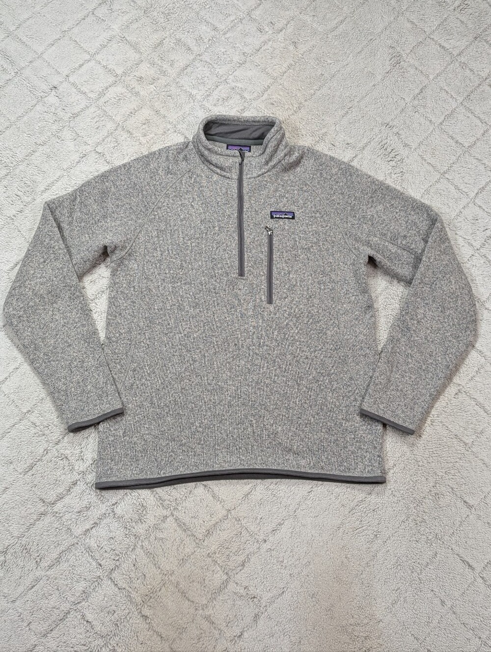Patagonia Jacket Mens M Gray Steel Heather ¼ Zip Better Sweater Pullover Fleece